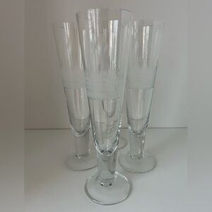 Set of 4 Toscany Pilsner Glasses with Sailboat Etching